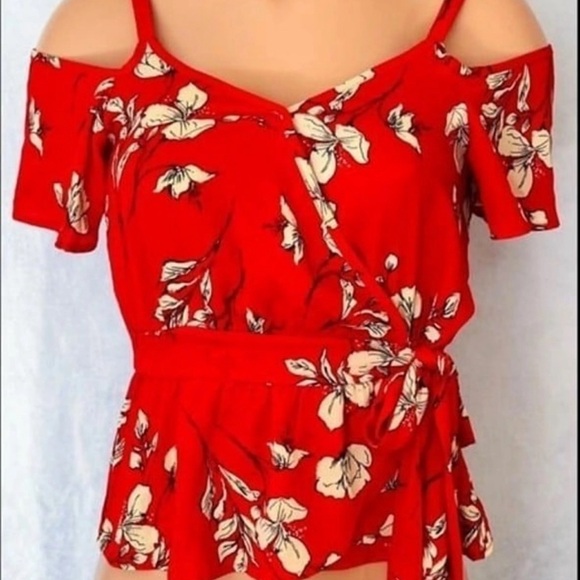 Sienna Sky Tops - Red floral top